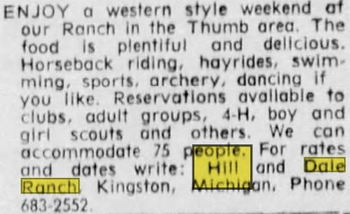 Hill and Dale Ranch - July 1963 Ad (newer photo)